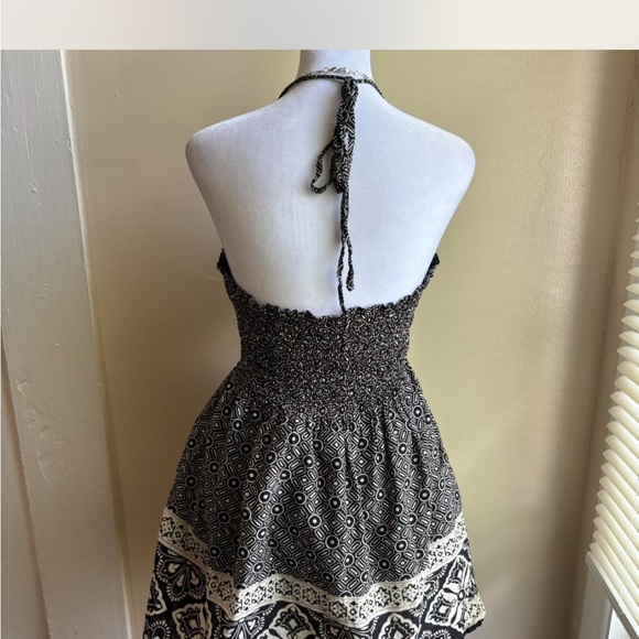 Lolita Black and Cream Patterned Midi Dress - Picture 5 of 8